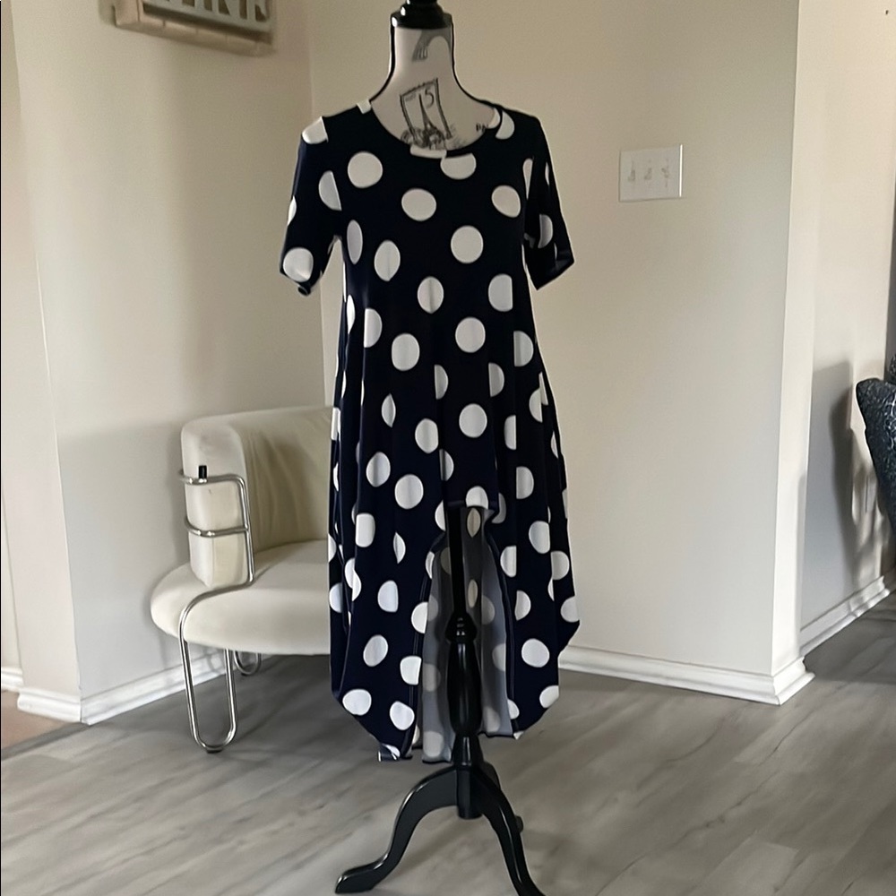 Karen-T Designs Polka Dot Navy and White Tunic Top